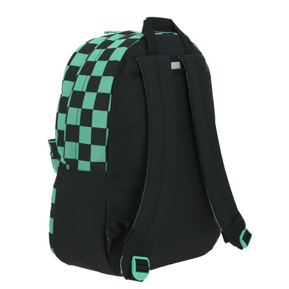 Mochila Chenson 1818 colors modelo COLORS24 color negro con cuadros verdes