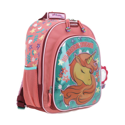 Mochila Chenson Happy Girl modelo MANICO color rosa con verde