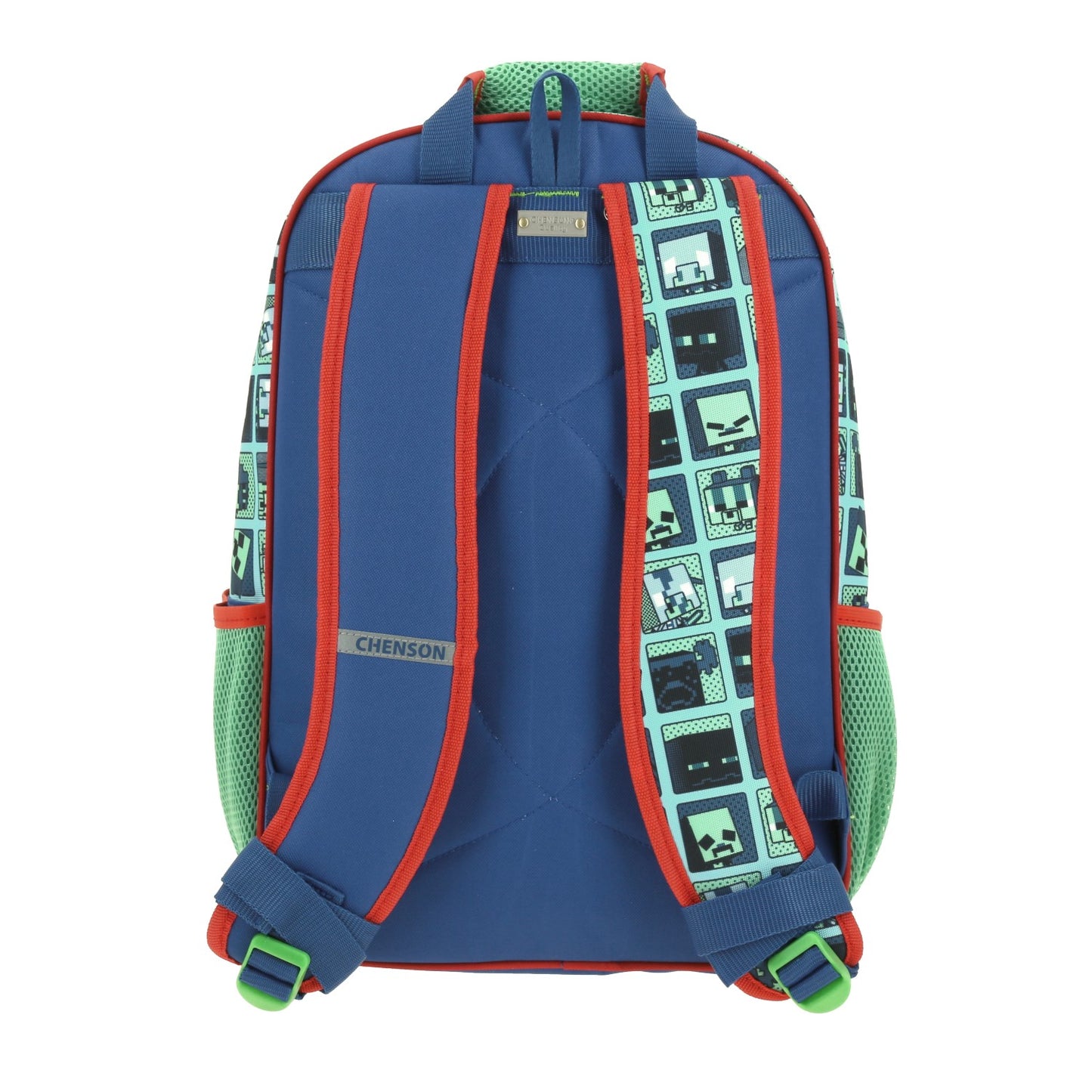 Mochila Chenson Minecraft modelo BLIPER color azul con verde