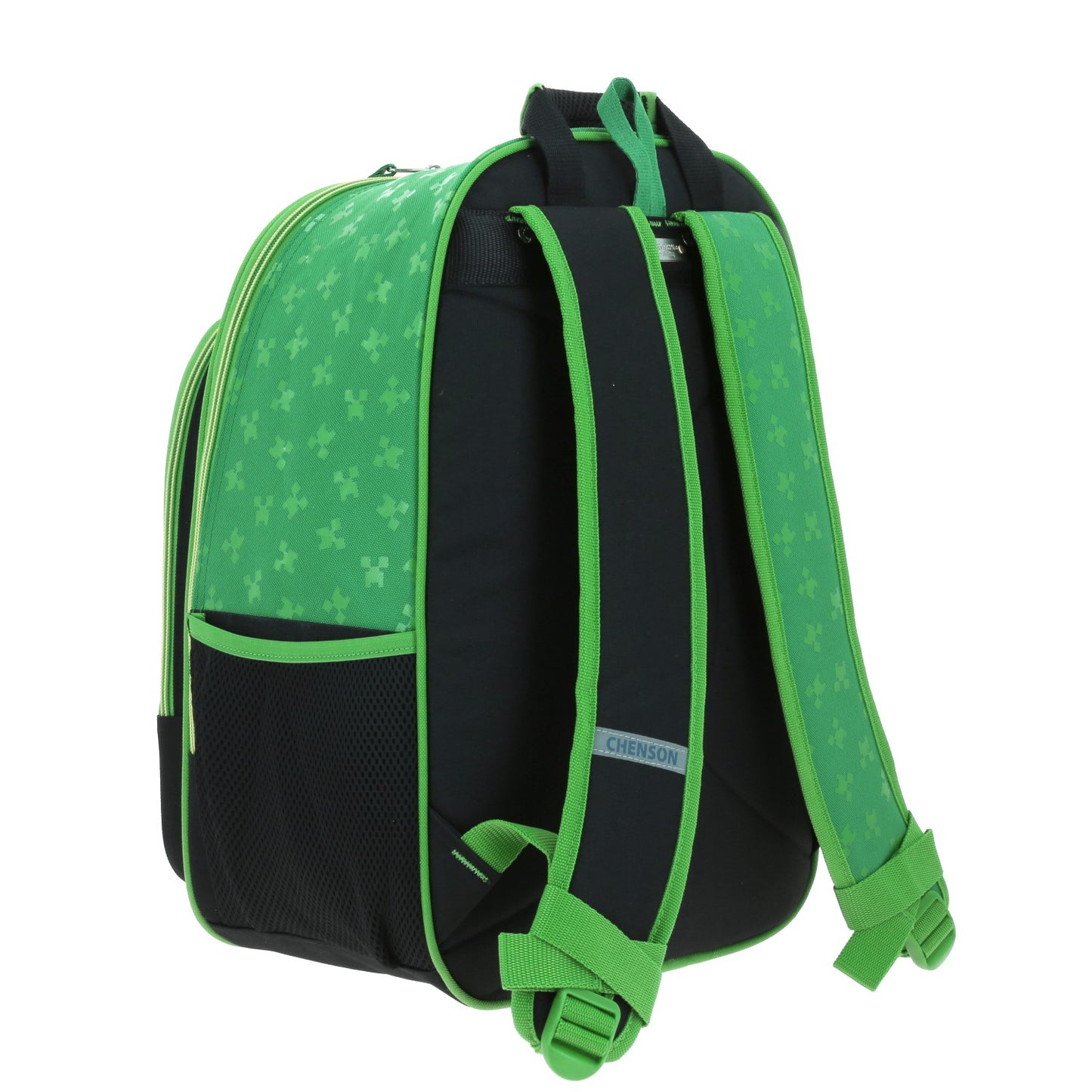 Mochila Chenson Minecraft modelo DUPPER color verde con negro