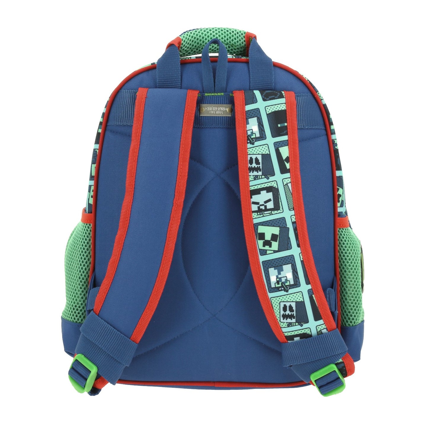 Mochila Chenson Minecraft modelo BLIPER color azul con verde tamaño KINDER