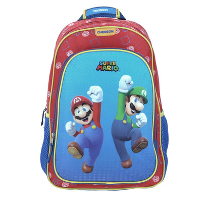 Mochila Chenson Super Mario Bros modelo JUMPER color azul con rojo