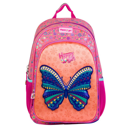 Mochila Chenson Happy Girl modelo POXI color rosa con naranja y azul