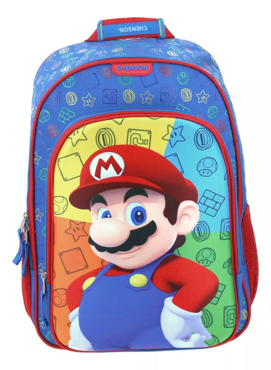 Mochila Chenson Super Mario Bros modelo PLAYBA color azul