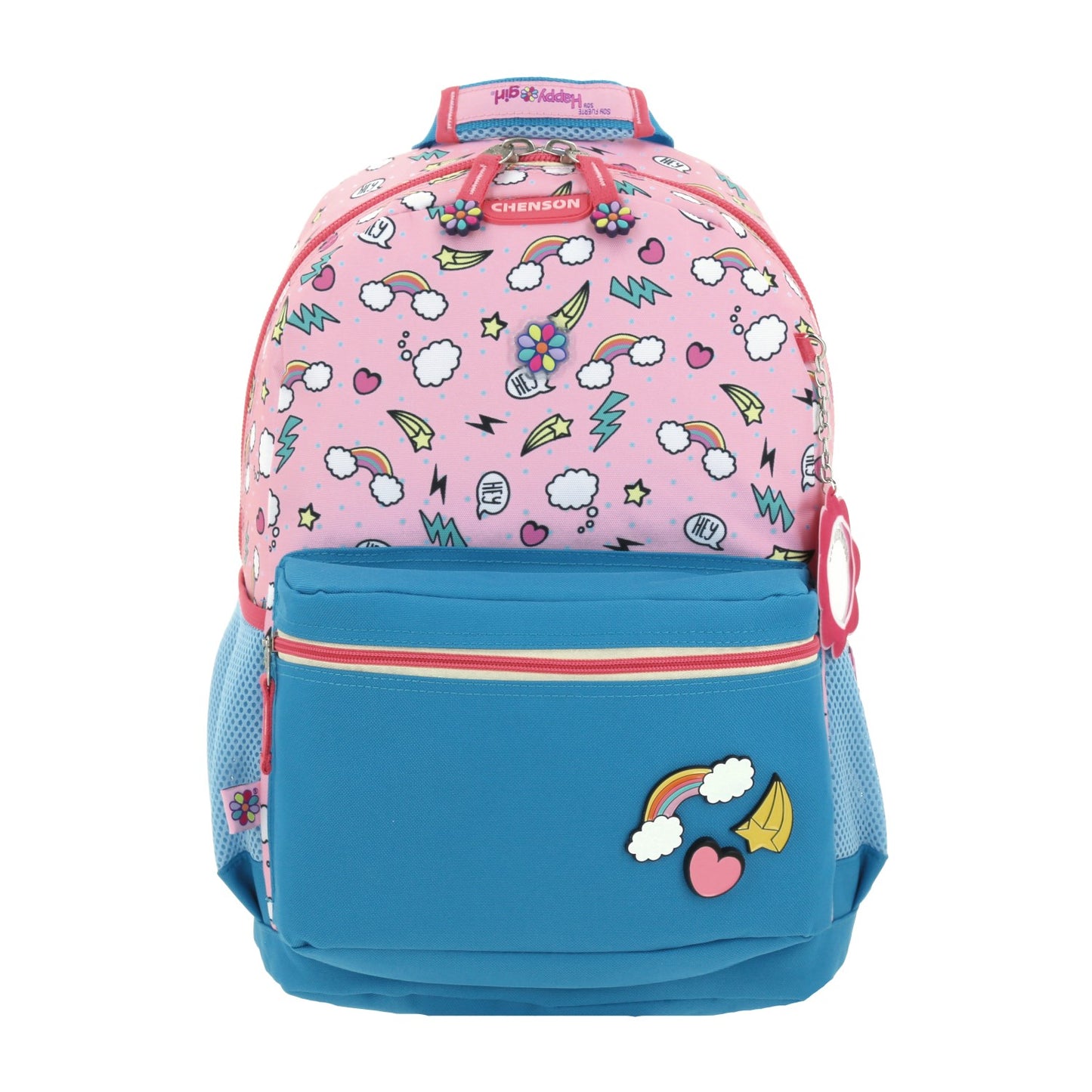 Mochila Chenson Happy Girl modelo POPT color azul con rosa