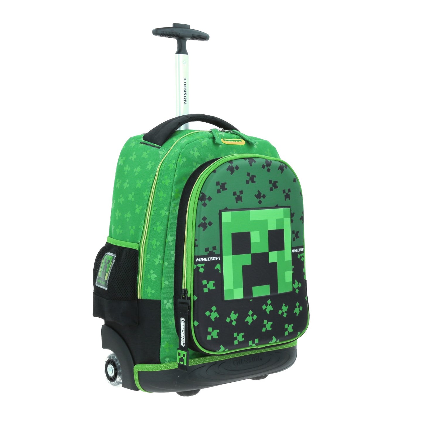 Mochila Chenson Minecraft modelo DUPPER color con verde con RUEDAS