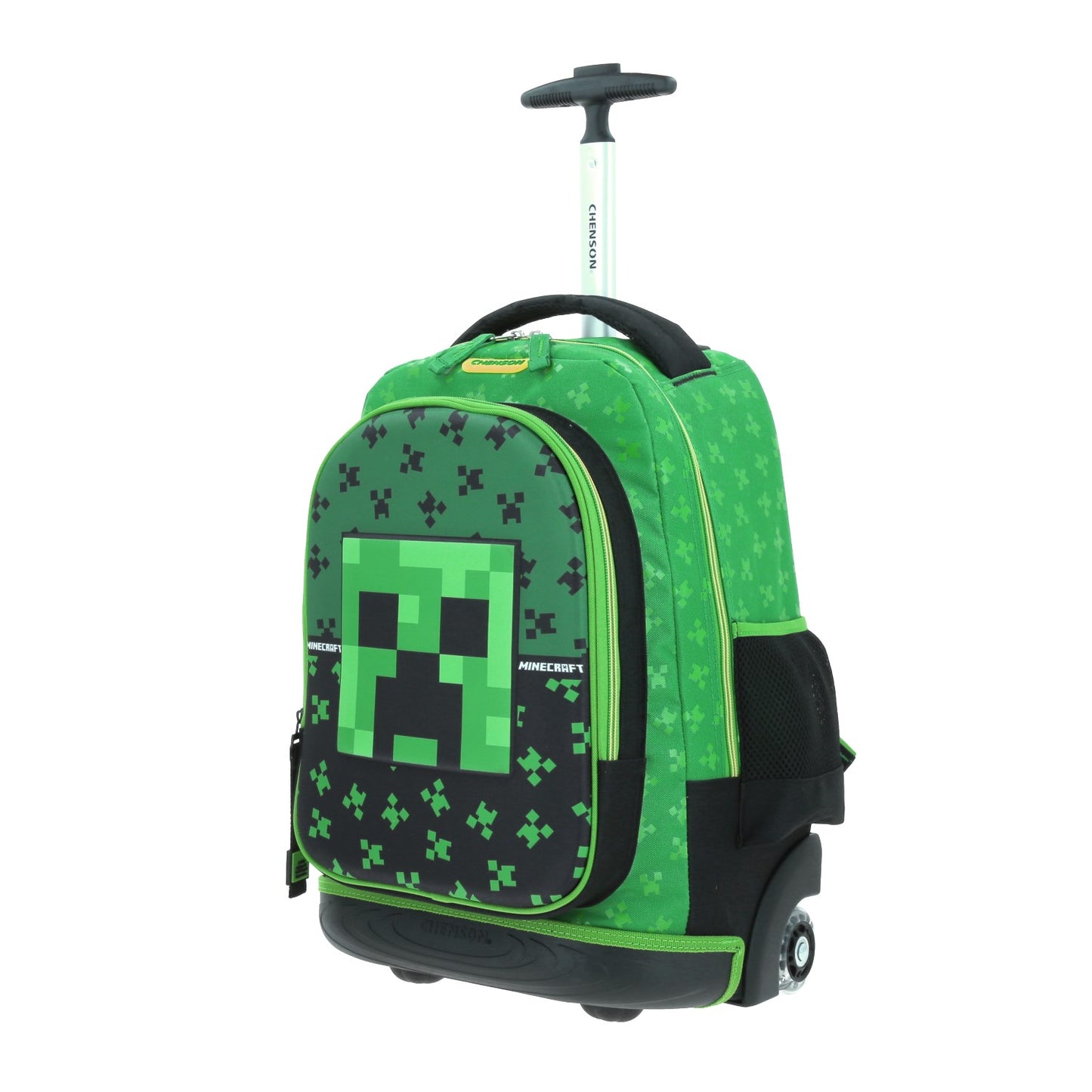 Mochila Chenson Minecraft modelo DUPPER color con verde con RUEDAS