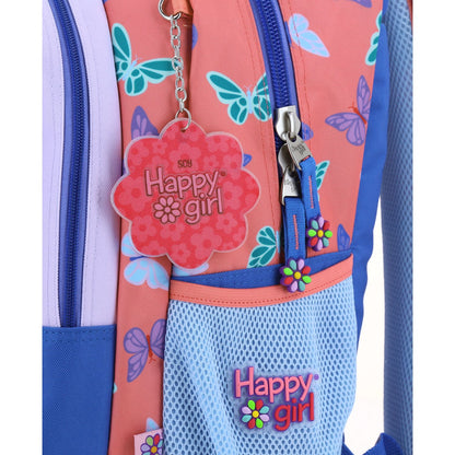 Mochila Chenson Happy Girl modelo BUTER color lila con azul y rosa