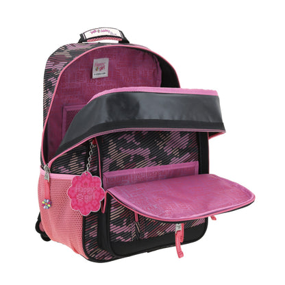 Mochila Chenson Happy Girl modelo BESY color rosa con negro