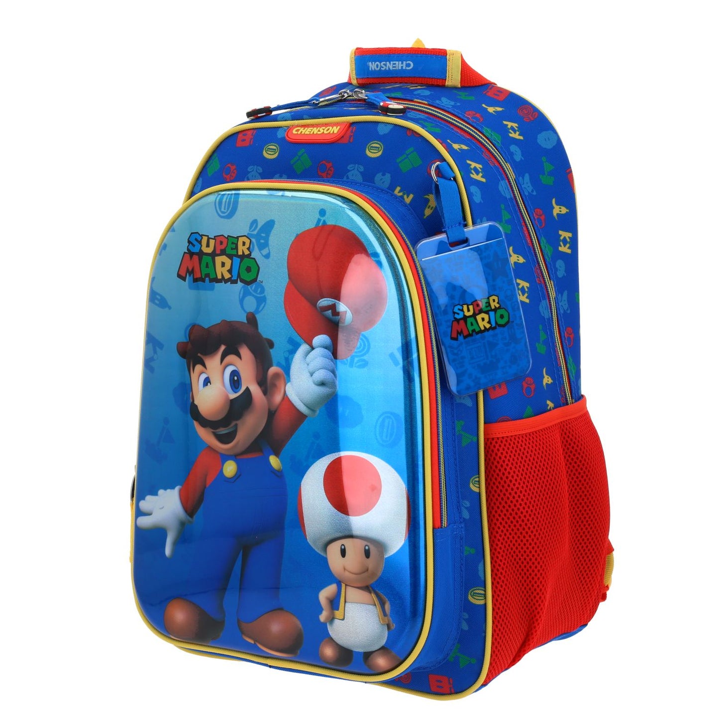 Mochila Chenson Super Mario Bros modelo AURY color azul con rojo