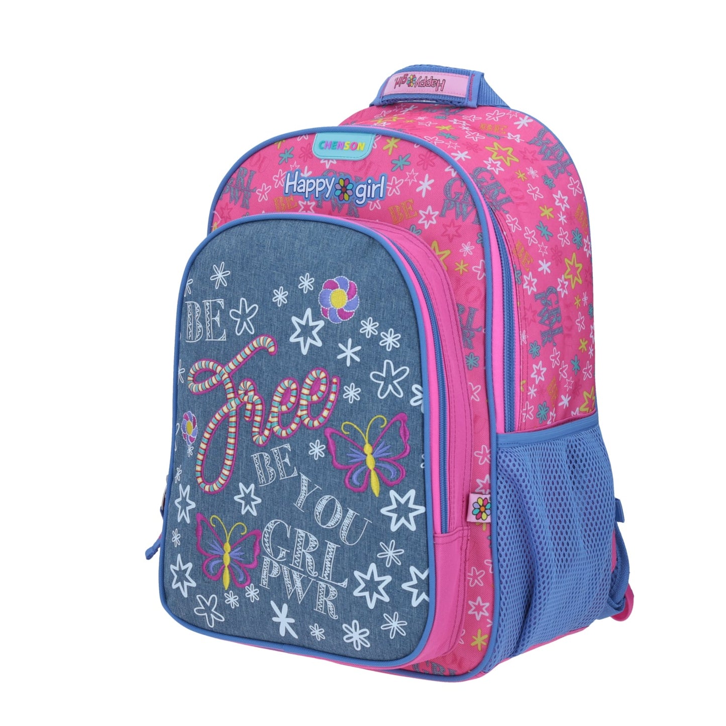 Mochila Chenson Happy Girl modelo ATORY color azul con rosa