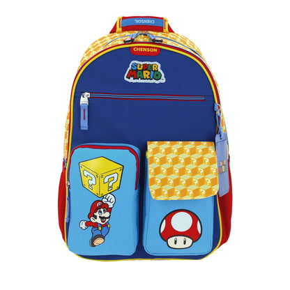 Mochila Chenson Super Mario Bros modelo ETHIAN color azul con rojo y amarillo