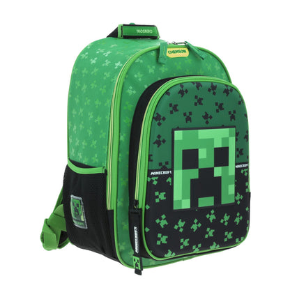 Mochila Chenson Minecraft modelo DUPPER color verde con negro