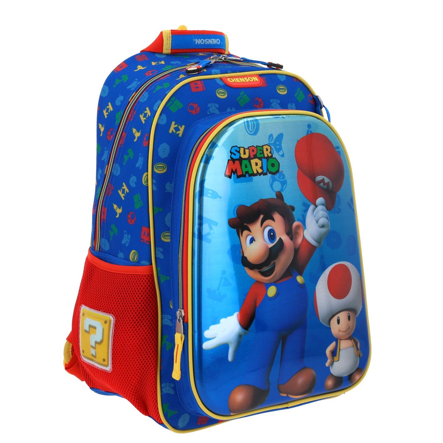 Mochila Chenson Super Mario Bros modelo AURY color azul con rojo