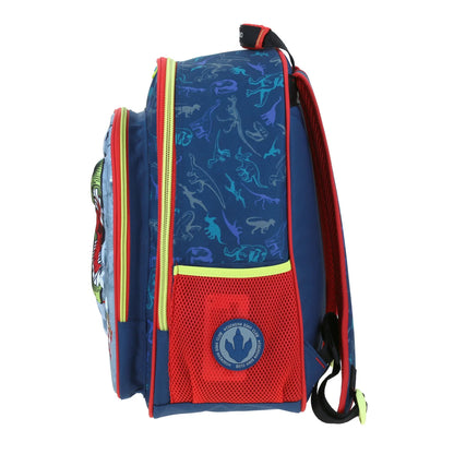 Mochila Chenson modelo T-Rex MATI color azul con rojo