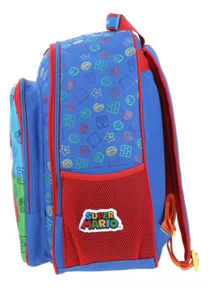 Mochila Chenson Super Mario Bros modelo PLAYBA color azul