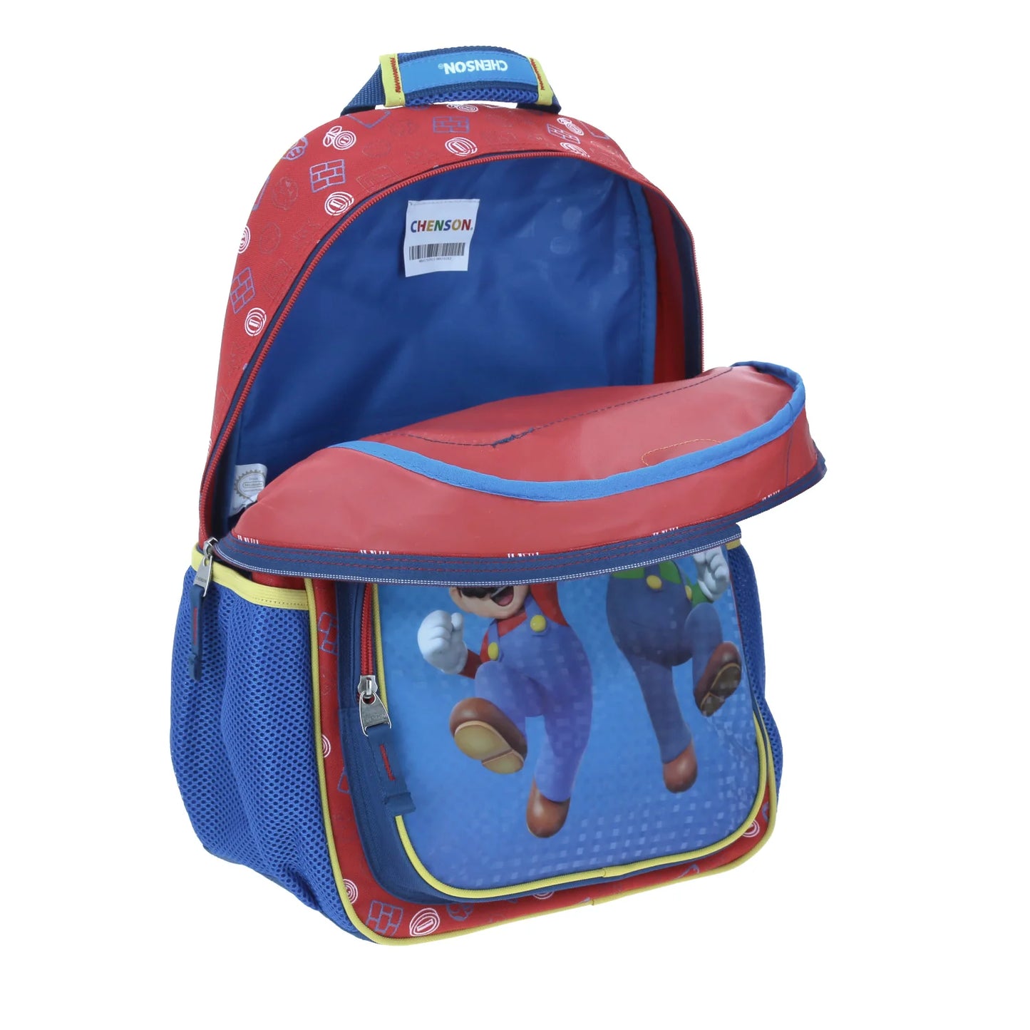 Mochila Chenson Super Mario Bros modelo JUMPER color azul con rojo