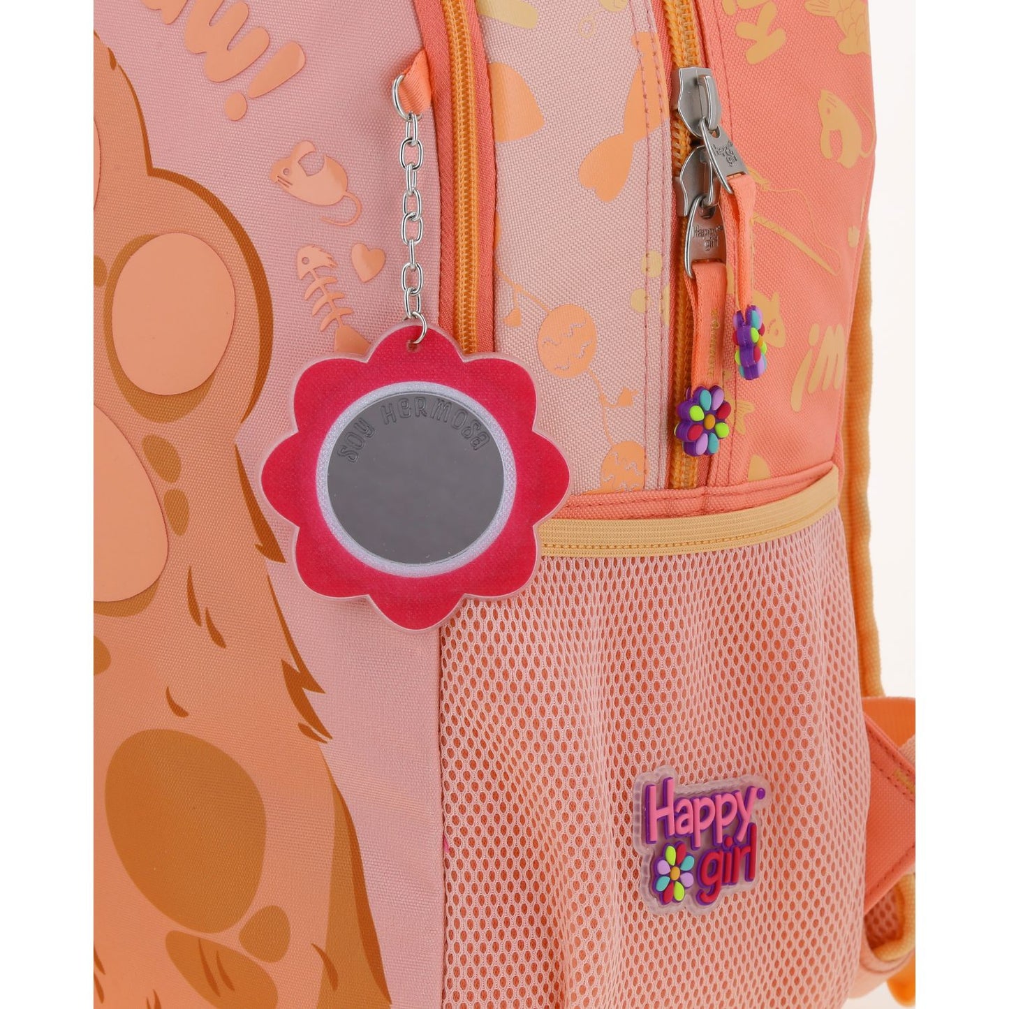 Mochila Chenson Happy Girl modelo KIPAW color naranja rosado