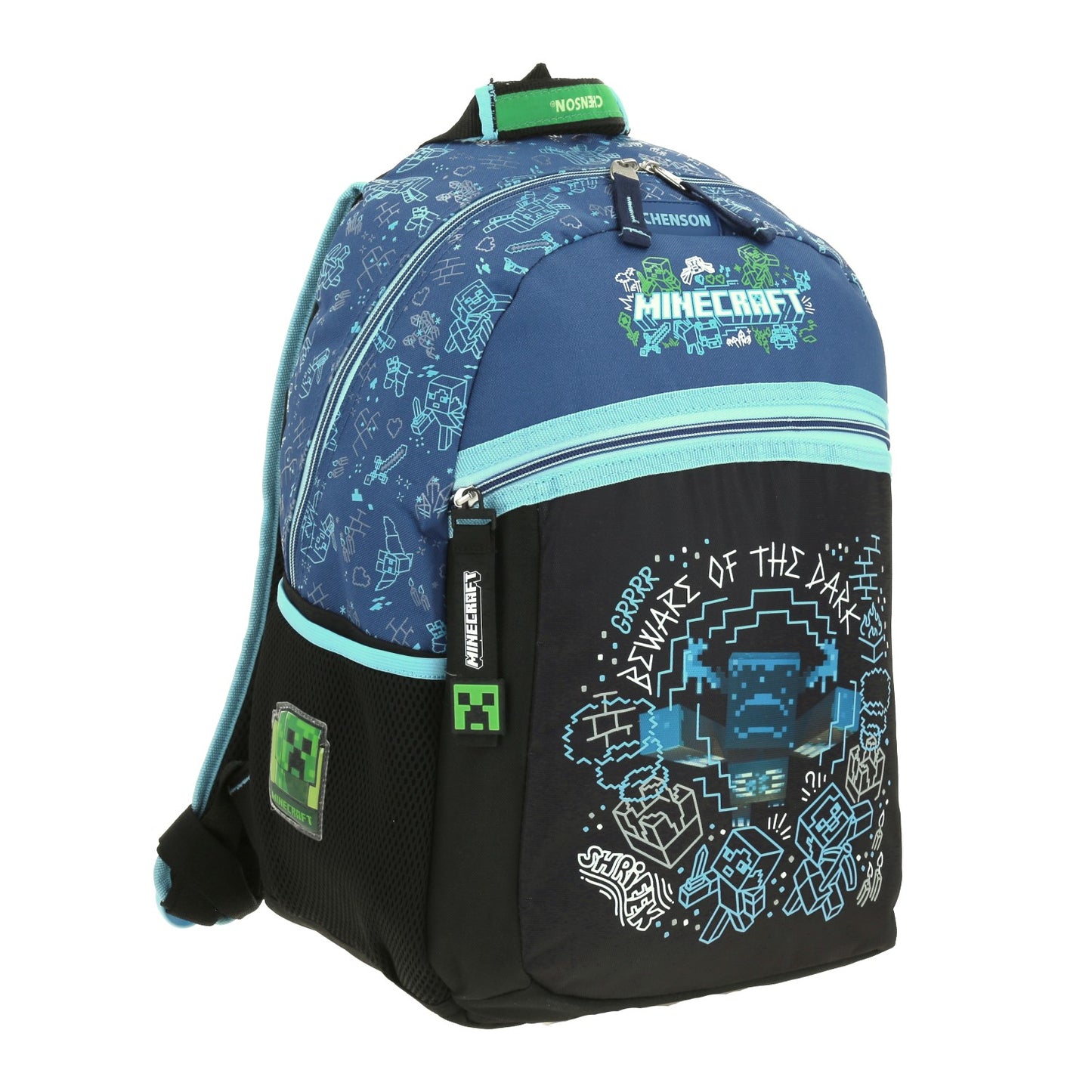 Mochila Chenson Minecraft modelo WUNDER color azul con negro