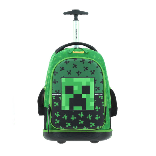 Mochila Chenson Minecraft modelo DUPPER color con verde con RUEDAS