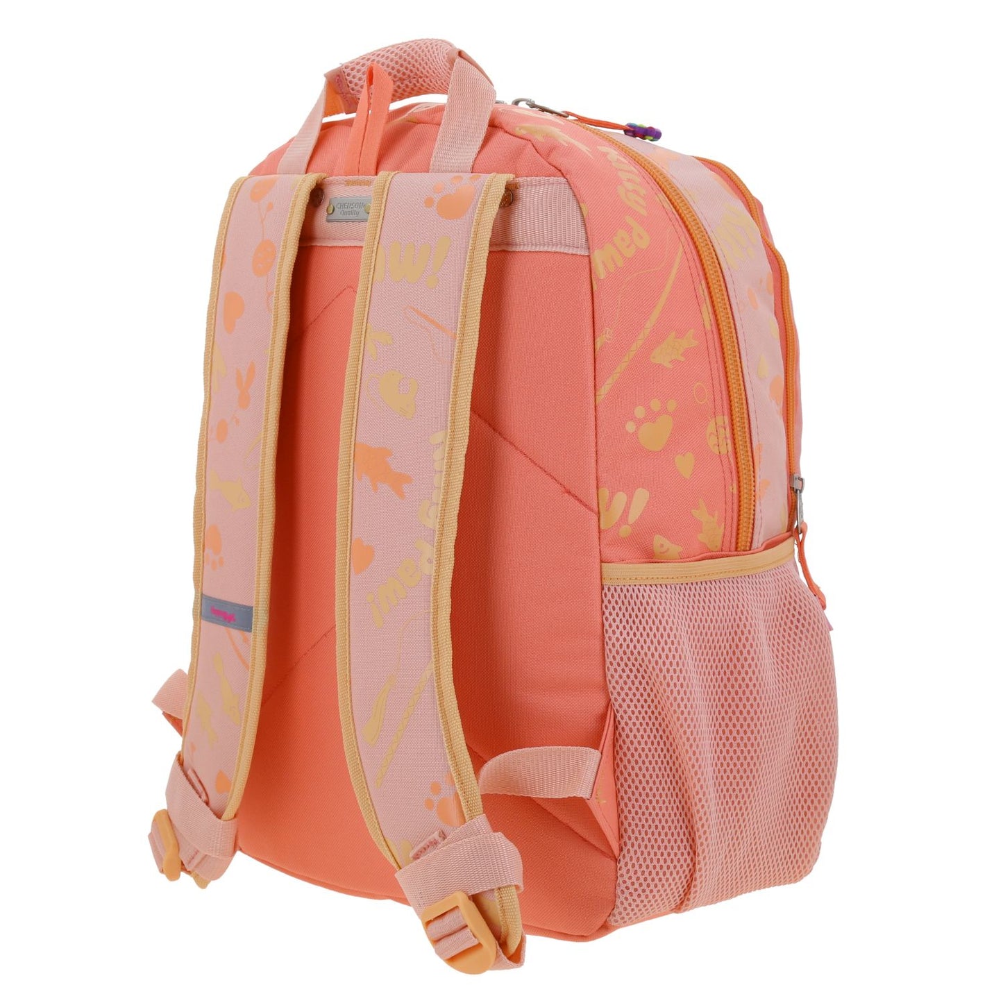 Mochila Chenson Happy Girl modelo KIPAW color naranja rosado