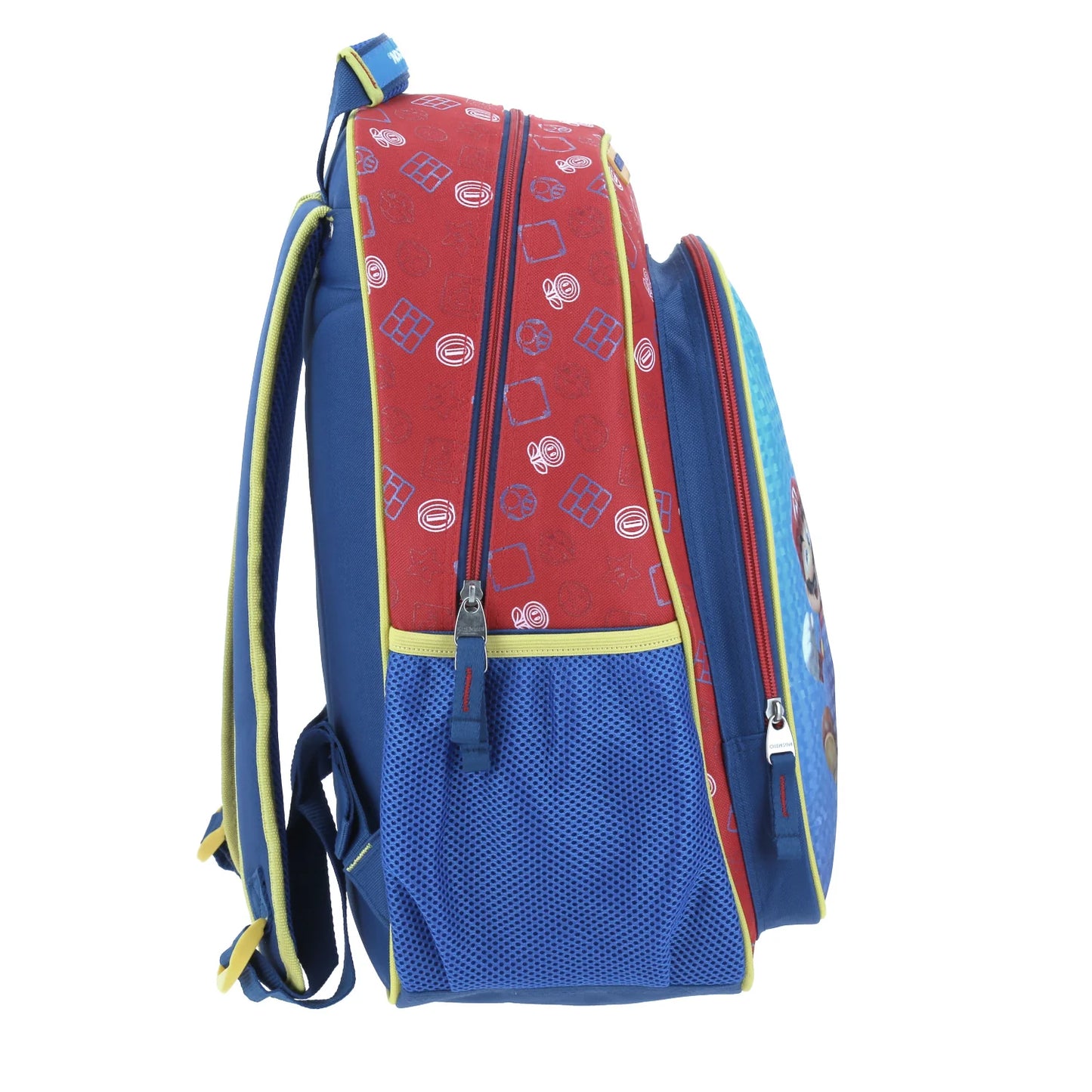 Mochila Chenson Super Mario Bros modelo JUMPER color azul con rojo