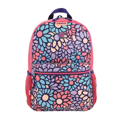 Mochila Chenson Happy Girl modelo TENCIA color rosa con lila, azul y amarillo