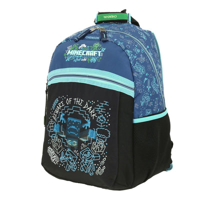 Mochila Chenson Minecraft modelo WUNDER color azul con negro