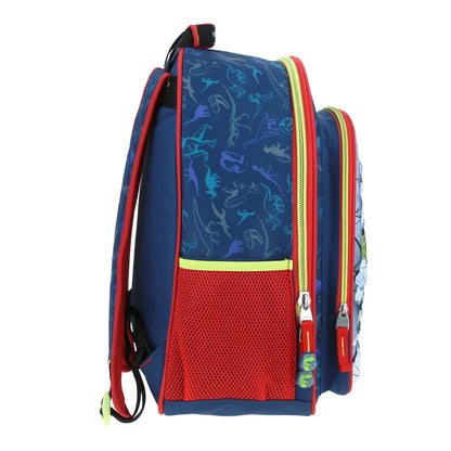 Mochila Chenson modelo T-Rex MATI color azul con rojo