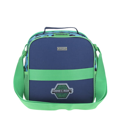 Lonchera Chenson Minecraft modelo SORV color azul con verde