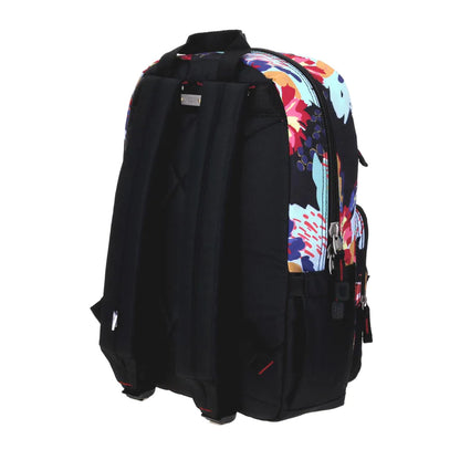 Mochila Chenson 1818 modelo GINEA color negro con estampado de flores