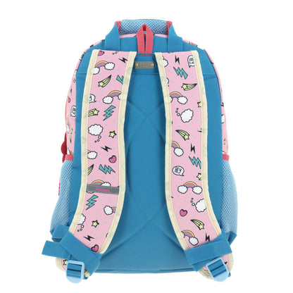 Mochila Chenson Happy Girl modelo POPT color azul con rosa