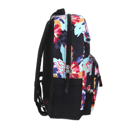 Mochila Chenson 1818 modelo GINEA color negro con estampado de flores