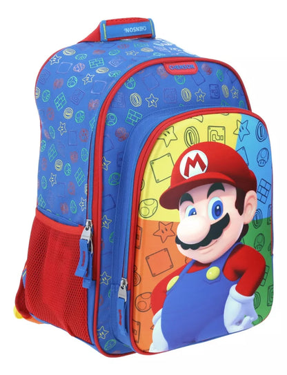 Mochila Chenson Super Mario Bros modelo PLAYBA color azul