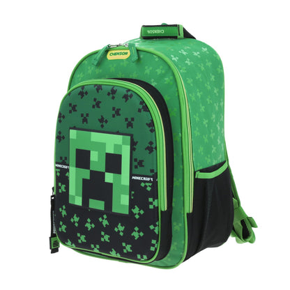 Mochila Chenson Minecraft modelo DUPPER color verde con negro