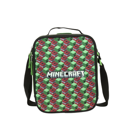 Lonchera Chenson Minecraft modelo YANKE color verde con naranja y negro