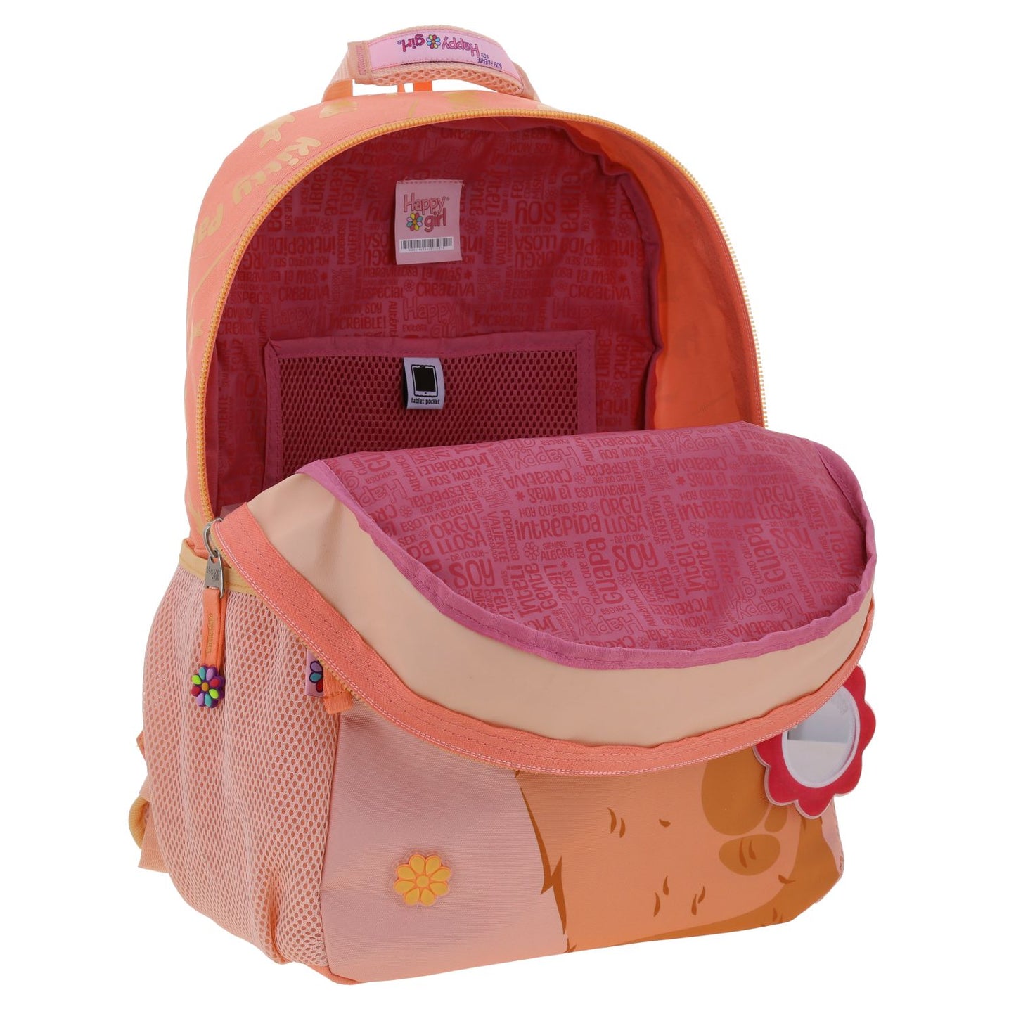 Mochila Chenson Happy Girl modelo KIPAW color naranja rosado