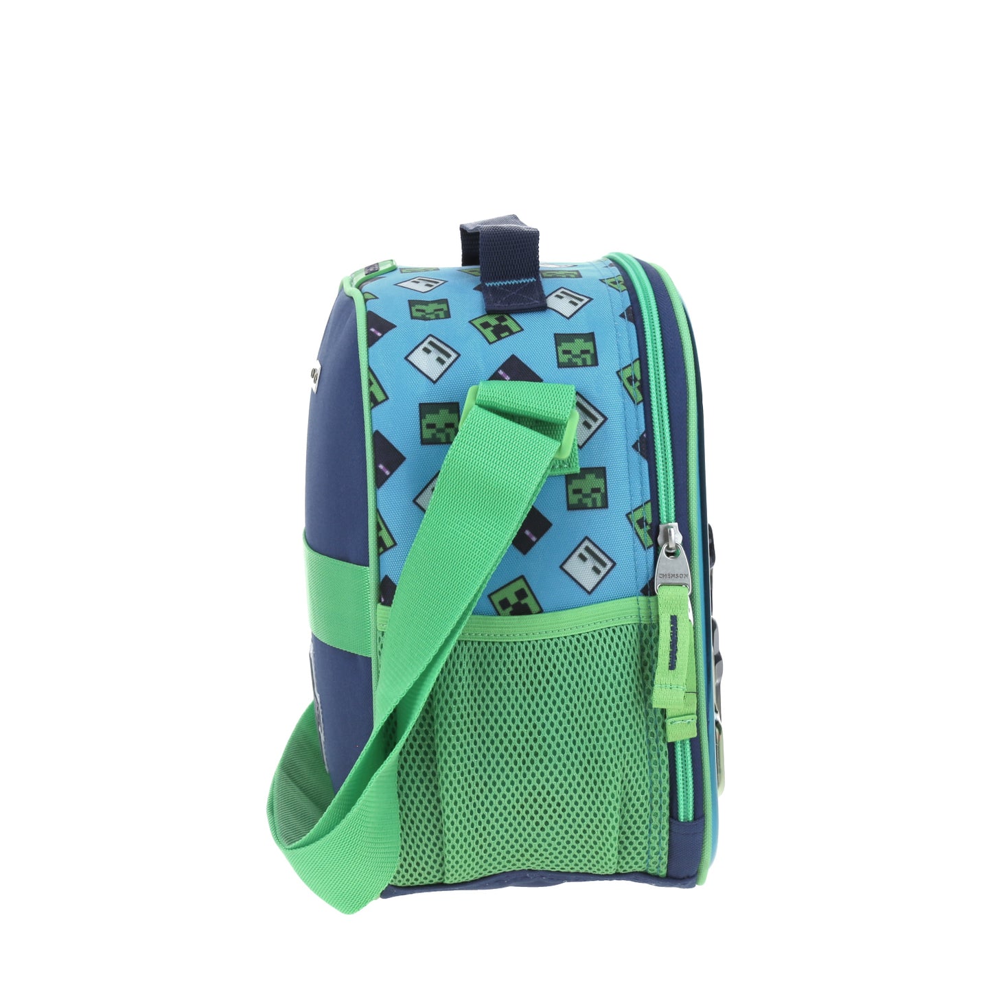 Lonchera Chenson Minecraft modelo SORV color azul con verde