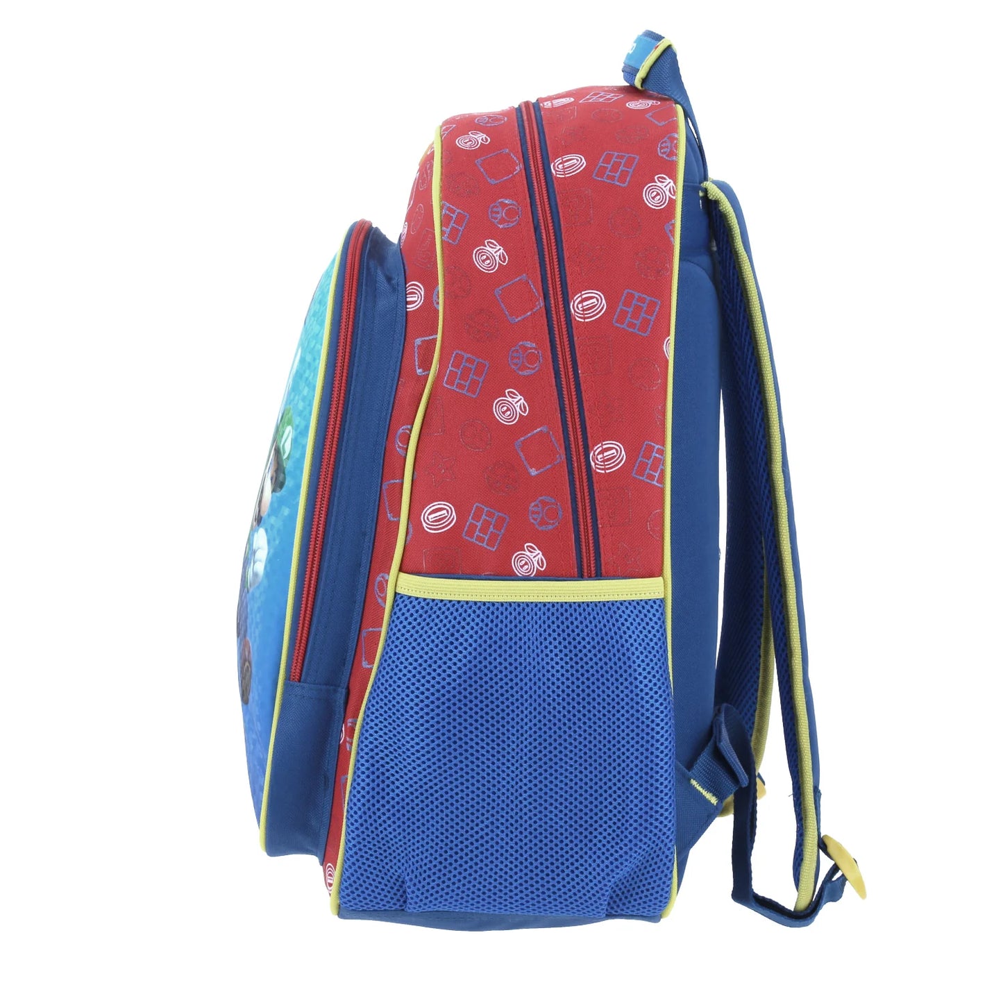 Mochila Chenson Super Mario Bros modelo JUMPER color azul con rojo