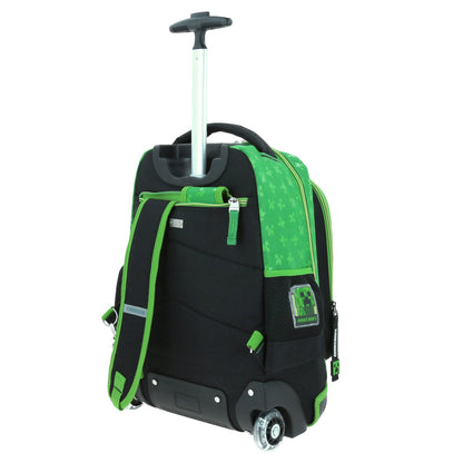 Mochila Chenson Minecraft modelo DUPPER color con verde con RUEDAS