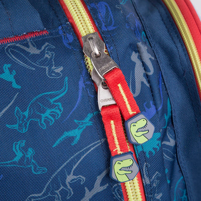 Mochila Chenson modelo T-Rex MATI con RUEDAS color azul con rojo