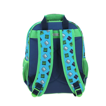 Mochila Chenson Minecraft modelo SORV color azul con verde tamaño KINDER