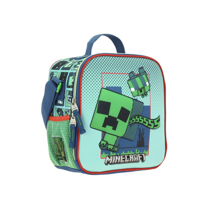 Lonchera Chenson Minecraft modelo BLIPER color azul con verde