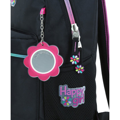 Mochila Chenson Happy Girl modelo ALELY color negro con rosa