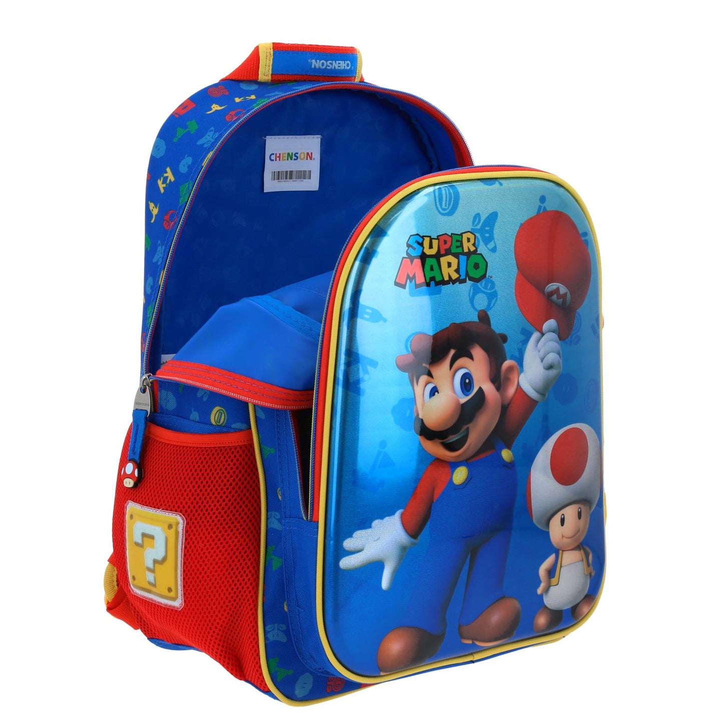 Mochila Chenson Super Mario Bros modelo AURY color azul con rojo