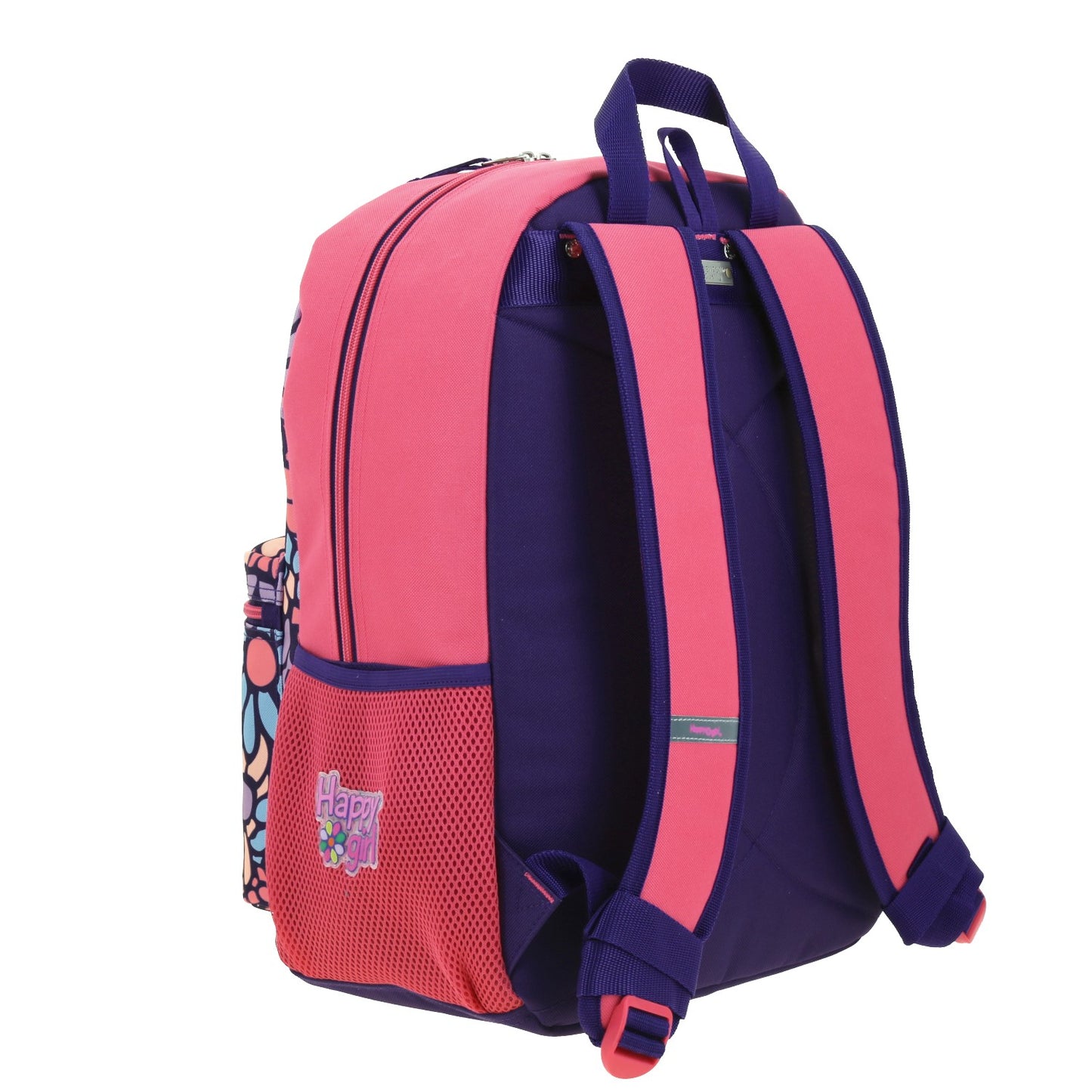 Mochila Chenson Happy Girl modelo TENCIA color rosa con lila, azul y amarillo