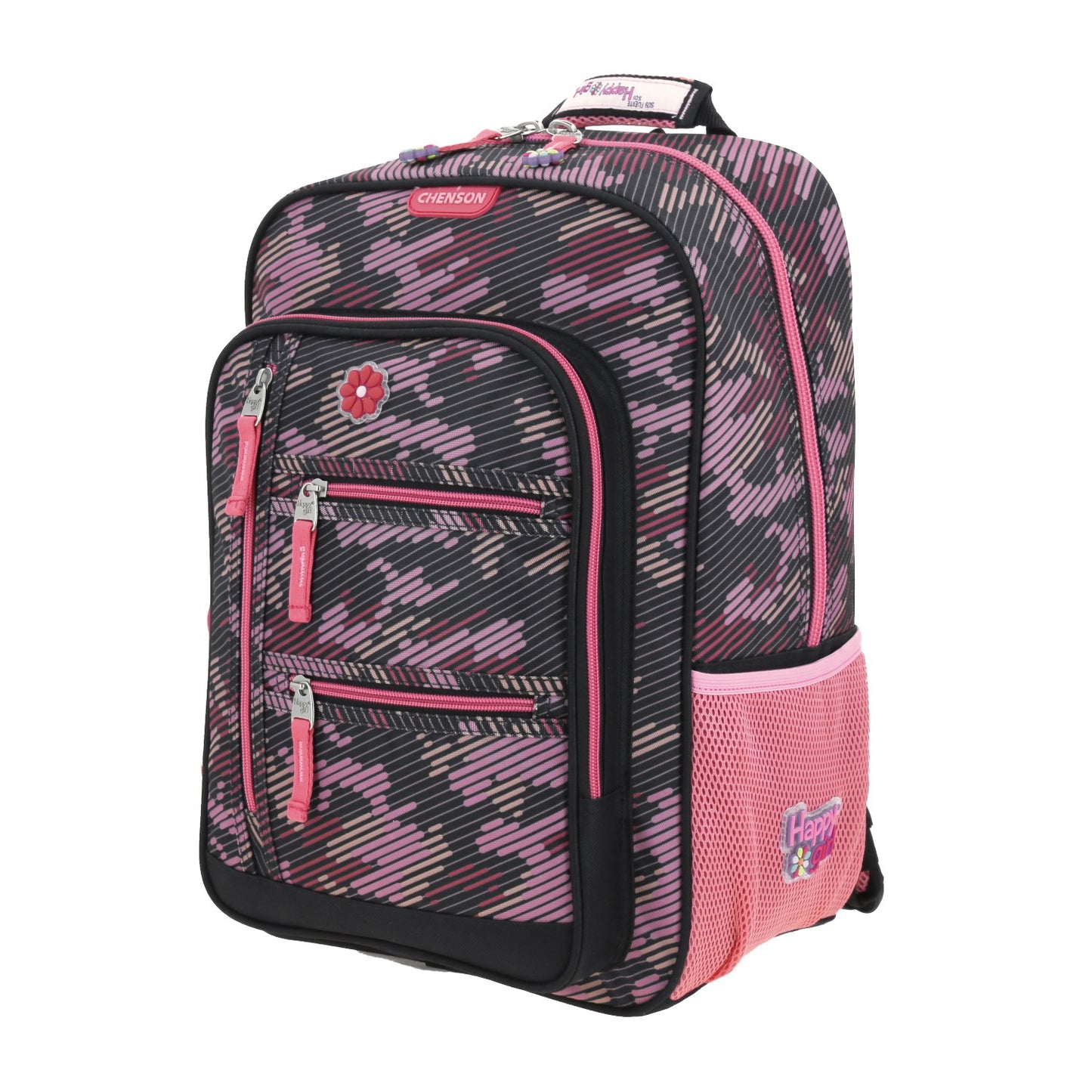 Mochila Chenson Happy Girl modelo BESY color rosa con negro