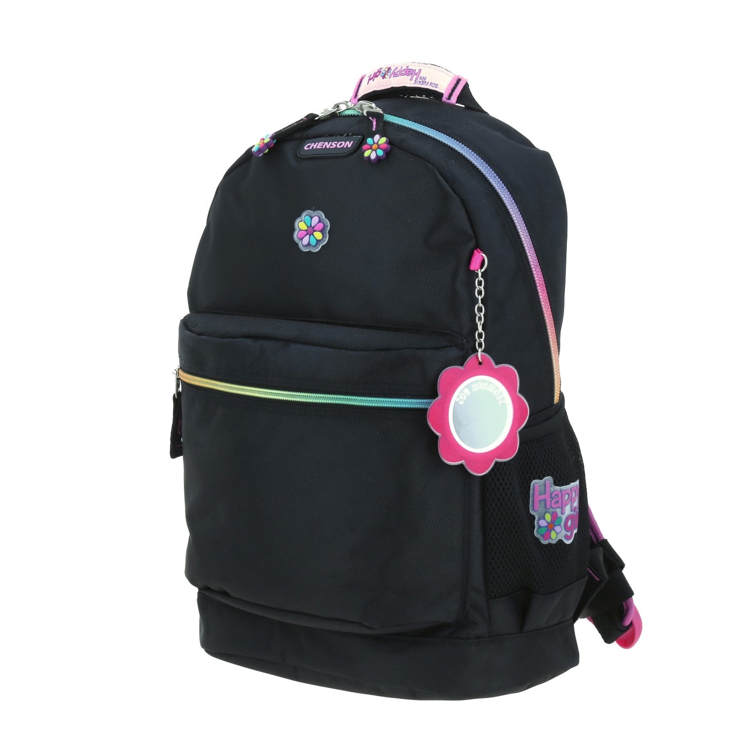 Mochila Chenson Happy Girl modelo ALELY color negro con rosa