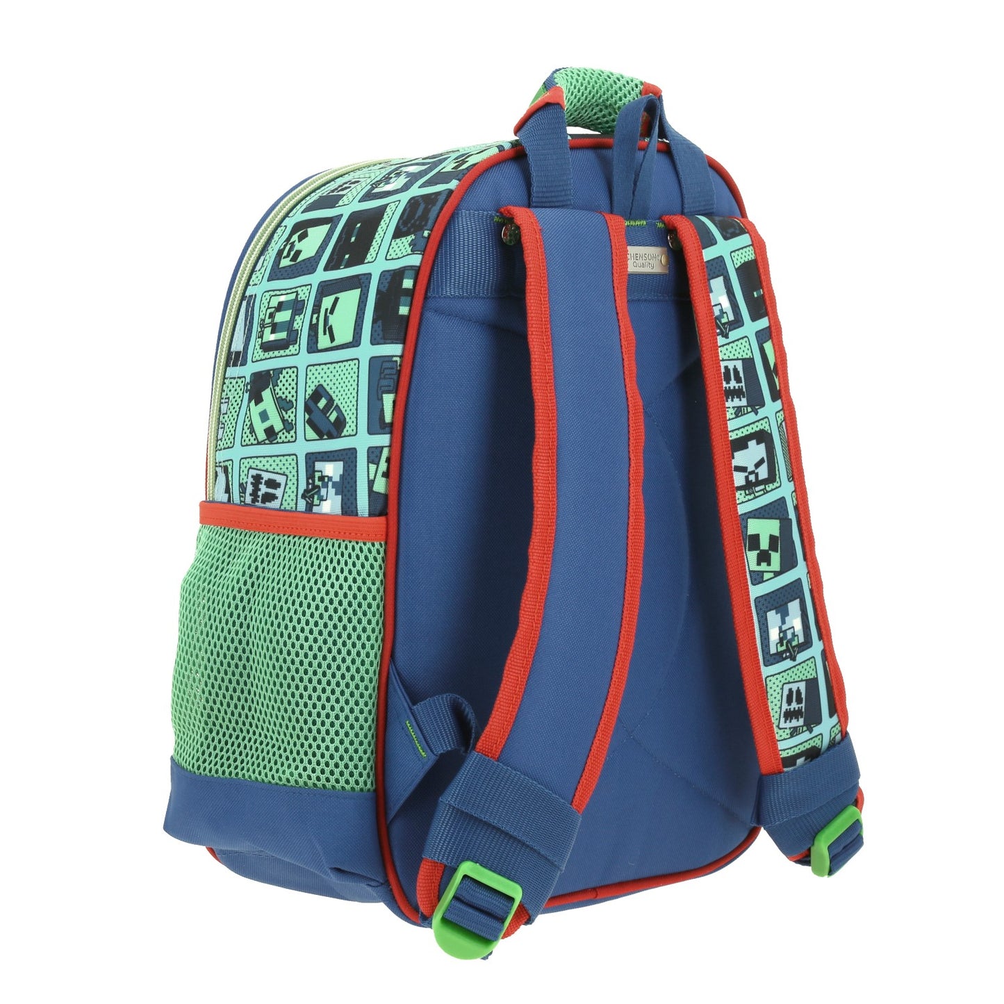 Mochila Chenson Minecraft modelo BLIPER color azul con verde tamaño KINDER