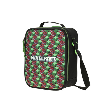 Lonchera Chenson Minecraft modelo YANKE color verde con naranja y negro